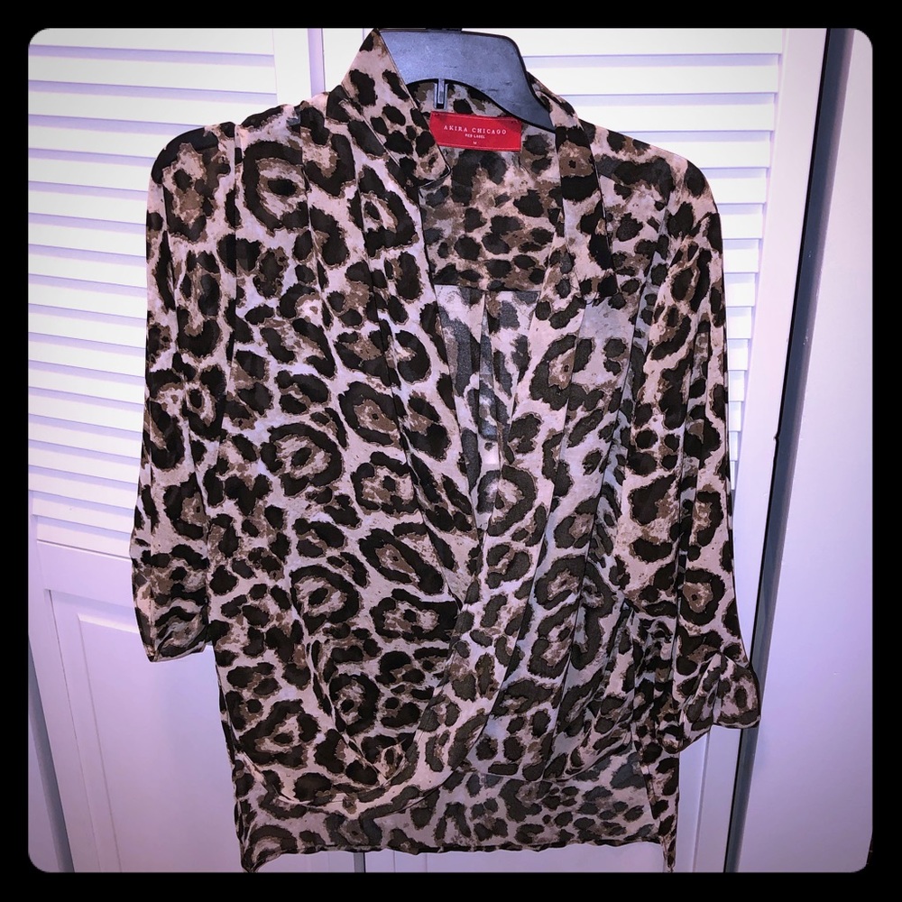 AKIRA Leopard Print Blouse